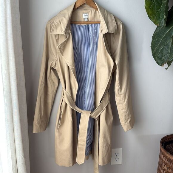 J.Crew Factory Women's Classic Light Khaki Trench Coat - Picture 12 of 13
